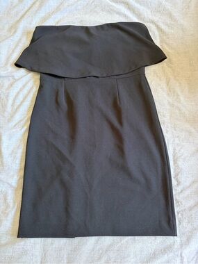 Dynamite Black Strapless Fold-Over Dress